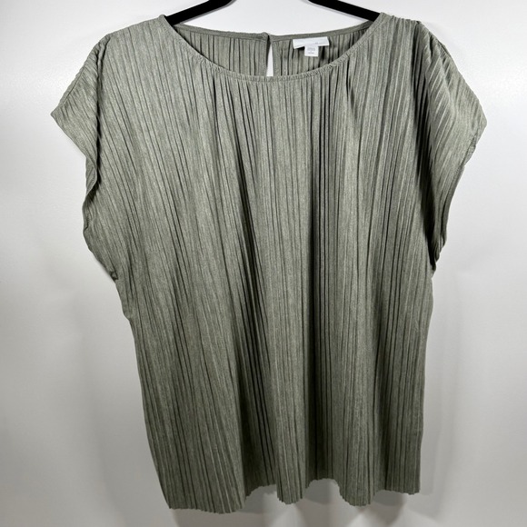 Pure Jill Pants - J Jill Pure Jill Pleated Top and Wide Leg Matching Set Sage Green Large Petite